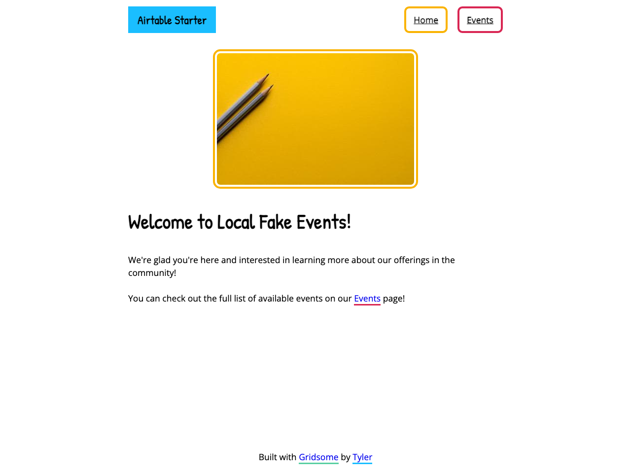 Gridsome Airtable Starter screenshot
