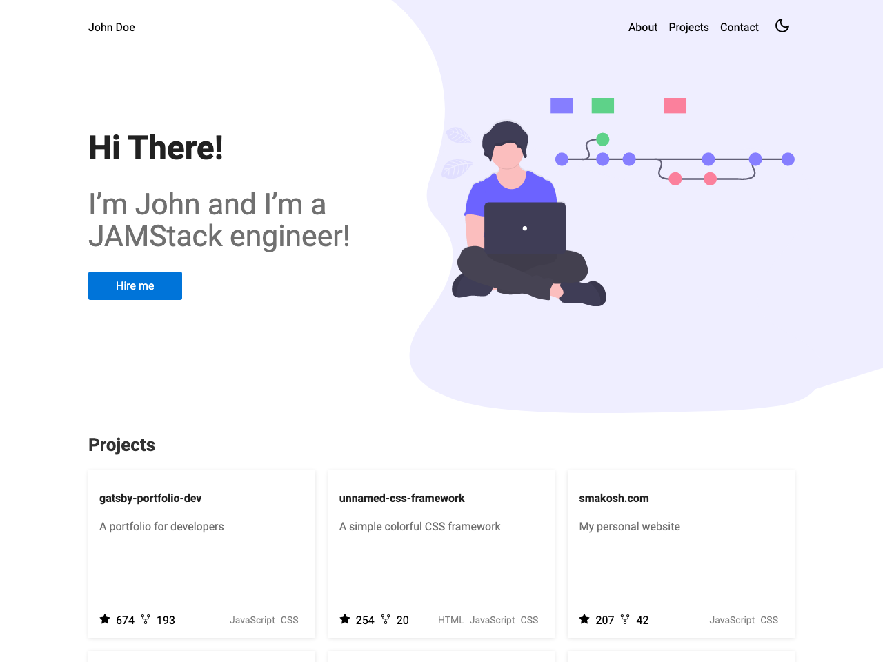 Gatsby Portfolio Dev screenshot