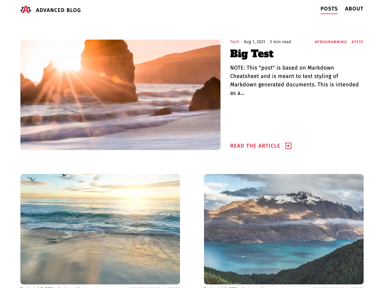 Gatsby Advanced Starter screenshot