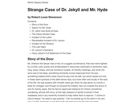 Dr Jekyll's Classics Book screenshot