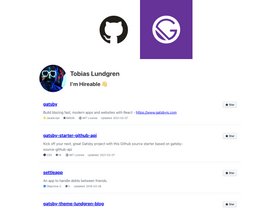 Gatsby Github API screenshot